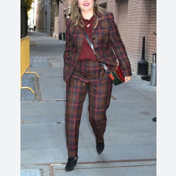 Lafayette 148 Academy plaid blazer and pants suit set trousers 14 - Picture 4 of 14